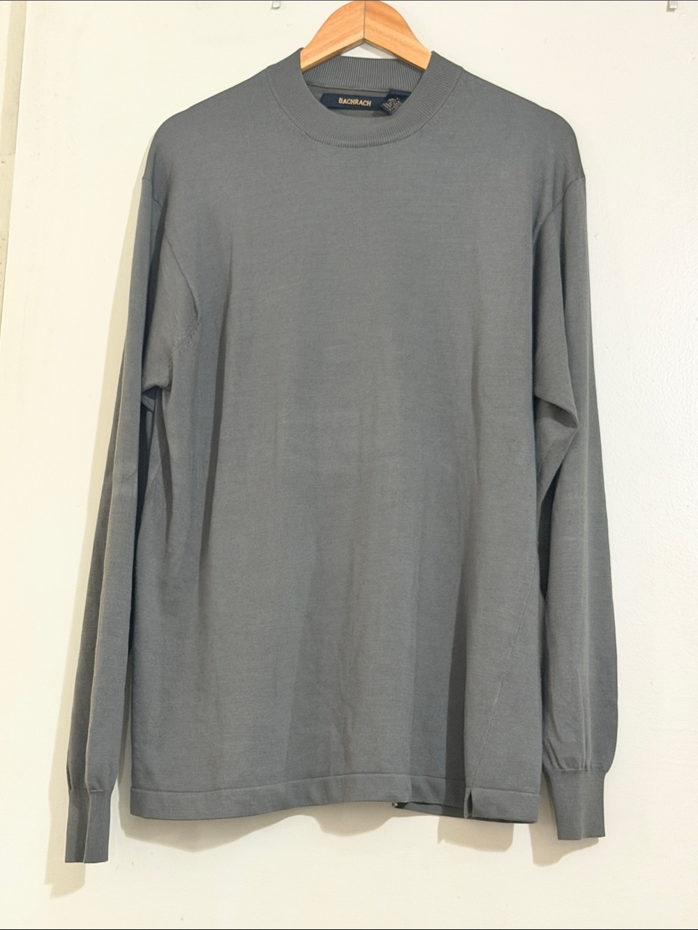 BACHRACH silk blend long sleeve mock neck sweater
